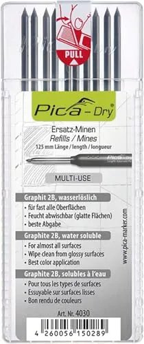 Pica 2x 4030 Dry Ersatzminen 4030 Graphit 2B, 2 Sets