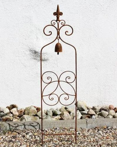 DanDiBo Rankhilfe mit Glocke 120697 - Rankhilfe aus Metall, Höhe 93 cm, ideal für Kletterpflanzen und als dekorativer Blickfang im Garten. Mit Rostschutz und hochwertiger Lackierung in Braun.