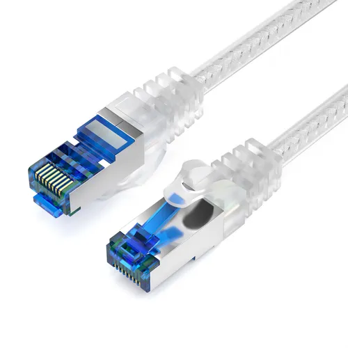 0,25m CAT 7 Patchkabel Netzwerkkabel Ethernetkabel LAN Kabel 25cm - TRANSPARENT