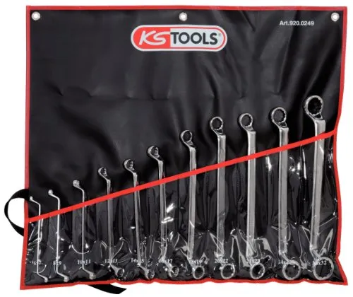 KS Tools 920.0280 ULTIMATEplus Doppel-Ringschlüssel-Satz, gekröpft 8-tlg. Zoll - Ringschlüssel-Satz mit FlankTraction Profil für besseren Halt, ideal für präzises Arbeiten. Hochwertige Chrom-Vanadium Verarbeitung für Langlebigkeit.
