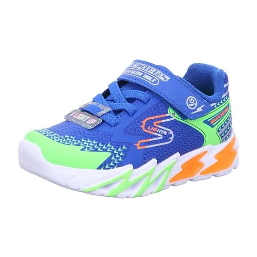 Skechers Unisex Kinder Jungen Sneaker - Royal Synthetic Textile Lime Orange U, 30 EU - Sneaker mit leichtgewichtiger, flexibler Traktions-Laufsohle für optimalen Komfort und Unterstützung beim Spielen.