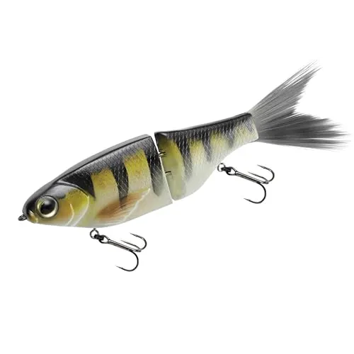 Spro KGB Series Chad Shad 180 - Hochwertiger Swimbait für Hechtangeln - Der 18 cm lange Kunstköder in der Farbe Ghost Perch überzeugt mit realistischem Laufverhalten und scharfen Gamakatsu Haken. Ideal für kapitale Raubfische, sorgt er für erfolgreiche Angeltage!