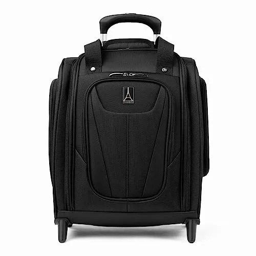 Travelpro Maxlite 5 Softside Handgepäcktasche mit 2 Spinnerrädern – Rollgepäck unter dem Sitz mit gepolsterter Laptoptasche und Power-Scope-Griff – leichte Reisetasche in Schwarz 39x34x21 cm
