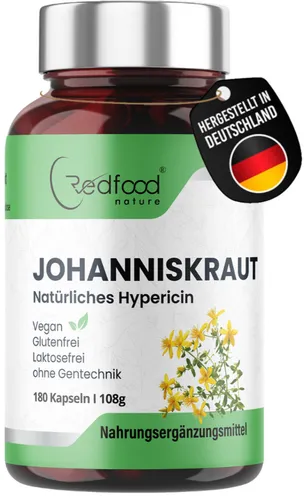 Johanniskraut Kapseln 500 mg – Hypericin laborgeprüft| 180 vegane Kapseln