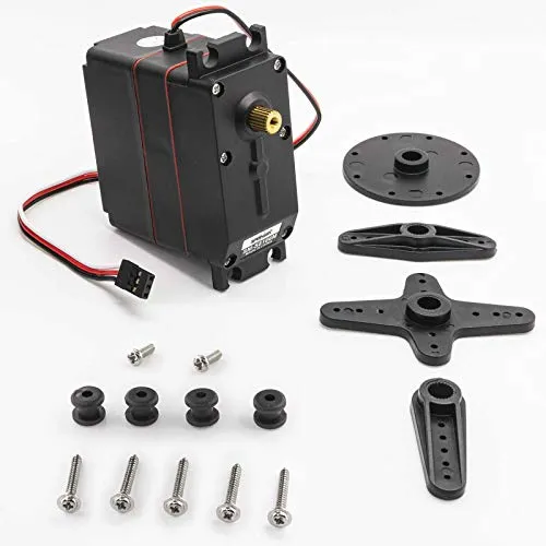Adapter Universe Metall RC Servo Motor 33Kg - Motoren für Funktionsmodellbau, sehr stark und präzise mit Metallgetriebe für zuverlässige Lenkungen in RC-Modellen, ideal für 1:5 Benziner.
