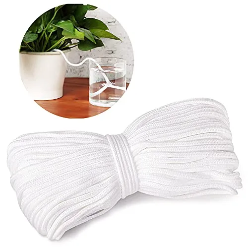 QIQN Selbstbewässerung Docht Automatische Bewässerungsseil Tropfbewässerung Seil für DIY Urlaub Zimmerpflanzen Selbstbewässernde Topfpflanze (65 Feet/20m)