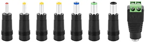 Produktbild POPPSTAR Universal Netzteil Hohlstecker-Adapter (AC DC Stecker-Set 5.5x2.5mm Buchse auf 6,4x4,4, 6,3x3,0, 5.5x2.1, 5.5x1.7, 4.8x1.7, 4.0x1.7, 3.5x1.35 Stecker, 2-Pin), 8 Adapter