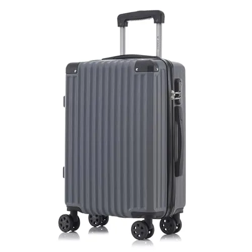 yonsly Trolley Reisekoffer M - Hartschalen Handgepäck mit 4 Rollen - Robuster Kabinenkoffer mit 360°-Doppelrollen für mühelose Mobilität. Hergestellt aus leichtem ABS-Material, ideal für Reisen und den täglichen Gebrauch. Integriertes Sicherheitsschloss für sorgenfreies Reisen.