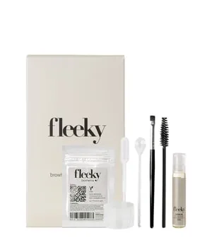 fleeky Browhenna Kit Mini Medium Brown - Augenbrauen- und Wimpernfarbe, vegan und tierversuchsfreies Set für konturierte Brows, hält bis zu 2 Wochen und reicht für 5-10 Anwendungen.