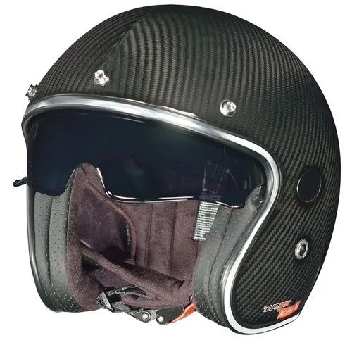rueger-helmets Motorradhelm RC-591 Carbon Jethelm - Leichter Carbon Jethelm für Chopper und Café Racer, ECE-22/05 zertifiziert, nur 980 g, ideal für stilbewusste Motorradfahrer.