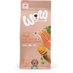 Wow Dog Trocken Adult Fisch 6kg - Premium Hundefutter mit 45% frischem Fisch, ideal für alle Rassen. Enthält wichtige Vitamine und Omega 3 & 6 für ein gesundes Hundeleben. 100% in Österreich ohne Getreide und künstliche Zusatzstoffe.