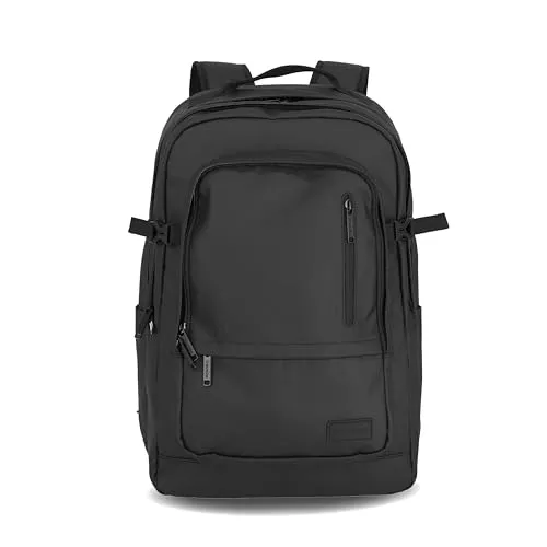 Travelite BASICS Laptop-Rucksack 15,6 Zoll - Laptop-Rucksack aus wasserabweisendem Material mit gepolstertem Fach für 15,6 Zoll Laptops, ideal für Reisen und Freizeit, mit praktischer Aufsteckfunktion für Trolleys.
