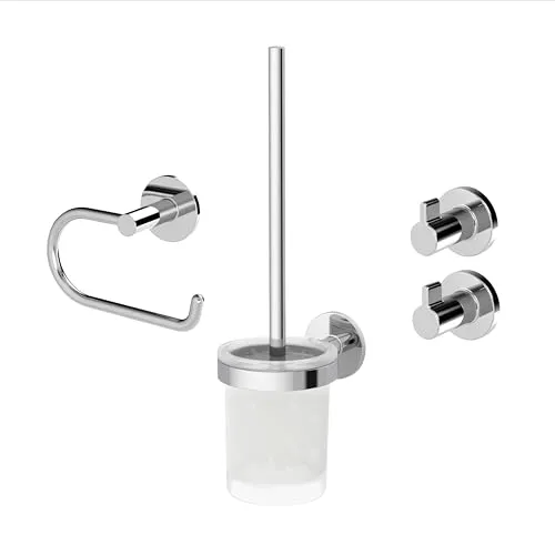 Lenz Bad-Accessoire-Set VIDA in Chrom – 4-teilig
