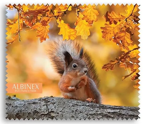 Bezauberndes Microfasertuch mit niedlichem Eichhörnchen Motiv - 17,5 x 15,3 cm