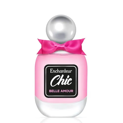 Enchanteur Chic Belle Amour Eau de Toilette 50 ml – Fruchtig-blumiges Parfüm für Damen, Apfel- und Melonennoten, Akzente aus schwarzer Johannisbeere, eleganter Duft zum Verschenken oder für den täglic