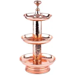 Etagere Muffin Ständer Rose Gold Rosal 40cm - Elegante 3-stufige Etagere aus Edelstahl in Rose Gold. Ideal zur stilvollen Präsentation von Cupcakes und Gebäck. Handgefertigt mit nachhaltigen Materialien für höchste Qualität und Langlebigkeit.