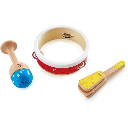 Hape Junior Perkussion Musikinstrumente Set Musikspielzeug Holzspielzeug 12M+