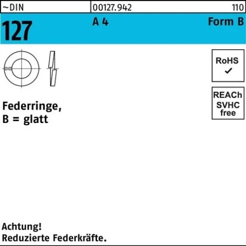 100er PACK(Stk) 000127940029120000 Federring DIN 127 B 12 A 4