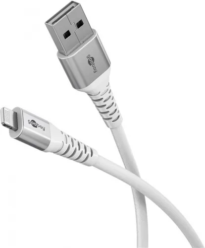 Lightning auf USB-A Supersoftes Textilkabel mit Metallsteckern, 2 m