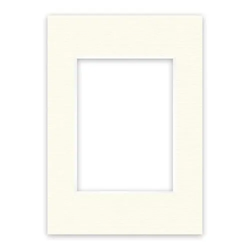nielsen Conservation Passepartout Karton 1,5 mm | Außenformat 21x29,7 cm (DIN A4) für Bildformat 13x18 cm | Cremeweiß | strukturierte Oberfläche