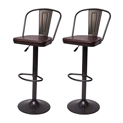 2er-Set Barhocker HWC-H10a, höhenverstellbar & drehbar - Hocker & Barhocker im industriellen Design, stufenlos höhenverstellbar und um 360° drehbar – ideal für Esszimmer und Küchen. Set mit 2 Barhockern, maximale Höhe 112 cm, maximale Belastung 130 kg.