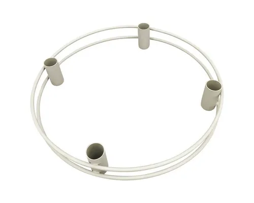 matches21 HOME & HOBBY Kerzenhalter Metall Kerzen-Halter Ring als Stabkerzen-Halter beige creme Ø 30 cm (1 St), Stabkerzen Kerzenständer als Advents-Kranz Weihnachten Tischdeko