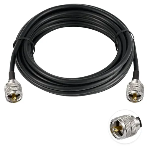 Vecys PL 259 Kabel UHF Stecker PL-259 auf UHF Stecker PL-259 Verlustarmes Koaxialkabel UHF-Überbrückungskabel PL-259 RG58 16.4FT/5M für Walkie Talkie CB Radio SWR Meter Antennenanalysator