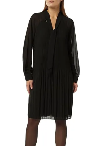 comma Kleid mit V-Ausschnitt - Freizeitkleid für Damen, ausgestattet mit langen Raglanärmeln und Manschetten für einen stilvollen Look.