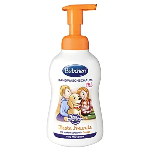Bübchen Handwaschschaum Beste Freunde, 300 ml – cremig-weiche Handseife für Kinder, schonend-reinigende Schaumseife im Pumpspender, ohne Silikone und Mikroplastik
