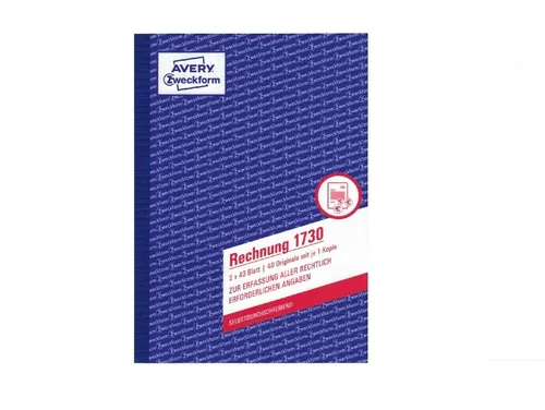 Rechnungsbuch Zweckform 1730 A5 selbstdurchschreibend 2x 40 Blatt Formularbuch 1