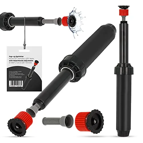 Versenkregner Rasensprenger 10cm Verstellbare Sprinklerdüse 360° 3,6m Universelle Professionelle Bewässerung für Rasenflächen Garten Pflanzbeete Sprinkleranlage Automatischer Sprinklersatz