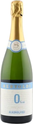 Bertoldi Zero, Schäumendes Getränk aus entalkoholisiertem Wein, Trocken, Vegan, Kork, 0,75L