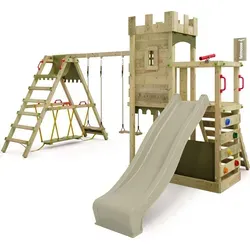 FATMOOSE Spielturm Boldbaron – Abenteuerliche Ritterburg mit SurfSchaukel, Rutsche & Kletterwand - Schaukeln und Spielen für kleine Entdecker: Der FATMOOSE Spielturm Boldbaron bietet eine abenteuerliche Ritterburg, eine Wellenrutsche und eine SurfSchaukel. Extrem witterungsbeständig mit 10 Jahren Garantie*.