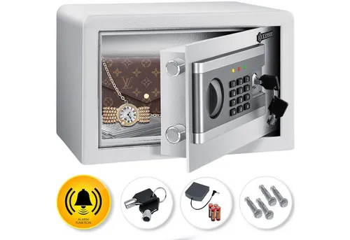KESSER Elektrischer Tresor 3 - Sicher und Vielseitig - Tresor für Zuhause oder Büro mit 4mm dicker Stahltür, 130dB Alarm und programmierbarem Sicherheitscode. Ideal für Dokumente, Bargeld und Wertsachen, auch zur Wand- oder Bodenmontage geeignet.