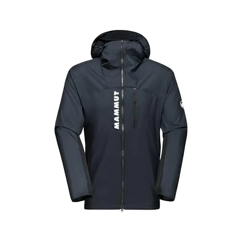 Mammut Aenergy WB Hooded Jacket Men Black (S) - Jacke für Outdoor-Aktivitäten, leicht und winddicht, ideal für Wanderungen und Skitouren. Praktische Brusttasche und helmtaugliche Kapuze für maximalen Komfort.