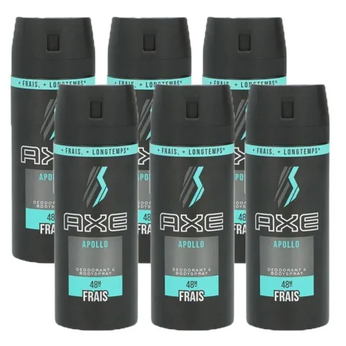 Axe Apollo Deo Set: 6 x 150 ml Deospray - Herren Deodorant Set mit 6 Sprays à 150 ml, sorgt für langanhaltenden Frischeduft und schützt effektiv vor Körpergeruch.