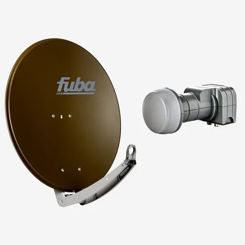 Fuba 80cm Satellitenschüssel Set mit Twin LNB - SAT-Antennen, HDTV-fähig und 4K/8K-tauglich, ideal für störungsfreien Empfang und einfach zu installieren.