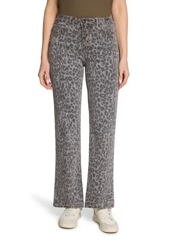 Straight-Fit Jeans mit Leoprint Grau 40 von Cartoon
