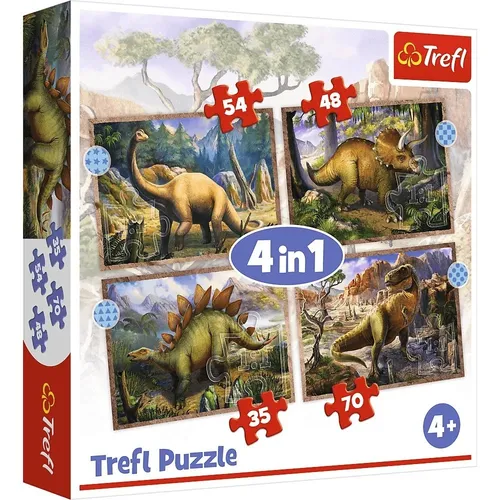 Puzzles 4in1 Dino Trefl 5900511343830