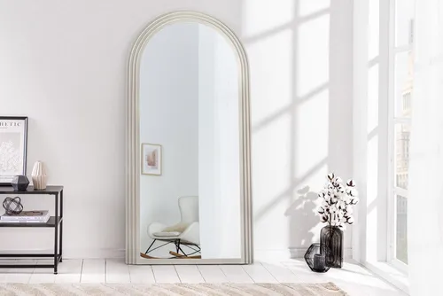 riess-ambiente Spiegel ART DECO 160cm weiß (Einzelartikel, 1-St), Flur · Kunststoff · Rahmen · Rundbogen · Ganzkörper · Groß · Modern