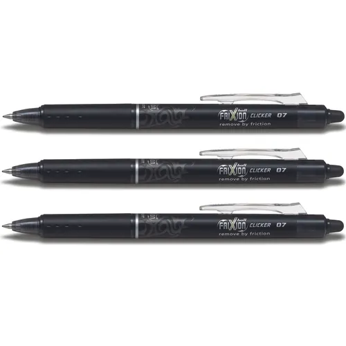 Pilot Frixion Clicker  0.7 Tintenroller schwarz - 3er-Set