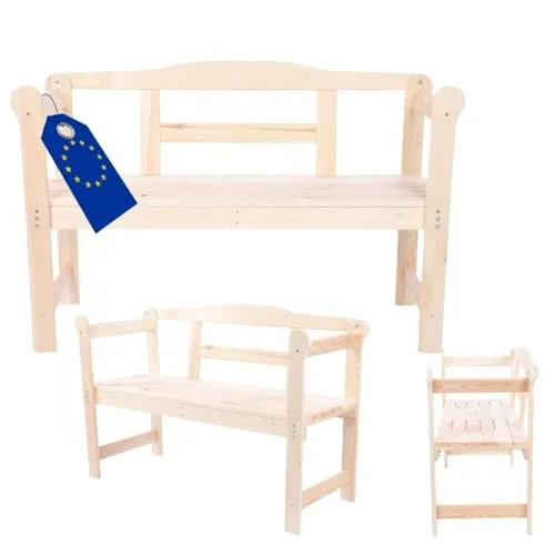 MODO24 Gartenbank aus Holz - 2-Sitzer für In- & Outdoor - Bänke aus langlebigem FSC-Holz, witterungsbeständig und ergonomisch für maximalen Sitzkomfort. Ideal für Garten, Terrasse oder Innenräume.