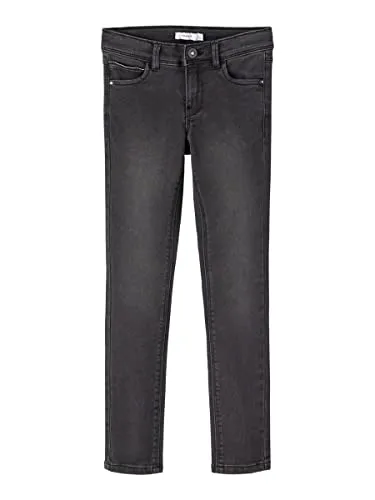 Name It Mädchen Skinny Fit Jeans im Used Style - Mädchen-Jeanshosen im trendigen Used Look, mit verstellbarem Bund und praktischem 5-Pocket Style für optimalen Tragekomfort.