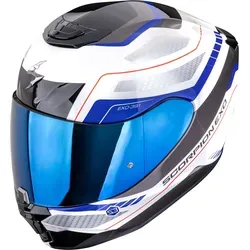 Scorpion EXO-391 Leo Integralhelm - Weiß/Grau/Blau - S - Hochwertiger Integralhelm mit verstärkter Sicherheit und langlebigem Design. Ausgestattet mit Pinlock®-Visier für klare Sicht und KwikWick®-Futter für optimalen Komfort. Ideal für Sicherheit und Stil auf der Straße.