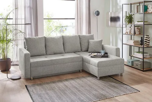 Jockenhöfer Gruppe Ecksofa Kappeln L-Form, B: 228 cm, mit Bettfunktion, Bettkasten & Zierkissen