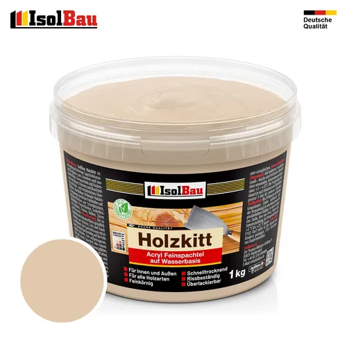 Holzkitt Spachtelmasse Holzspachtelmasse Innen Außen 1 kg Buche Dunkel ( Nr. 7 )