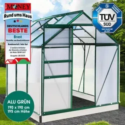 Aluminium-Gewächshaus 190x190x195 grün von BRAST