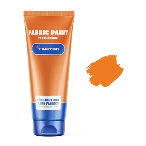 Artists Textilfarbe Orange 60 ml – Stoffmalfarben Waschfest für Kleidung, Sneaker & Leder | Permanent Textilfarbe Waschmaschinenfest | Stofffarbe ohne Bügeln für T-Shirt, Jeans & Taschen 7