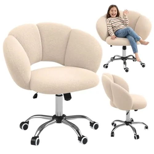 BELLABINO Meli Kinderschreibtischstuhl Wolkenform beige – Ergonomischer 360° Drehstuhl für Kinder