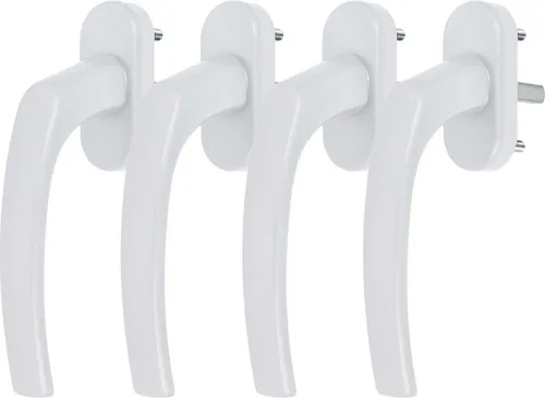 Alu Fenstergriff in Weiß RAL 9016 - Stiftlänge 45mm 4 x